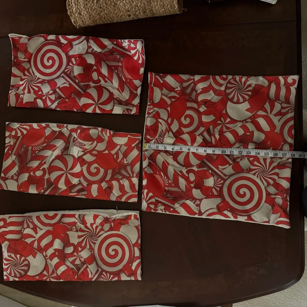 4pcs/Set Christmas Candy Cane Pillow Cover,